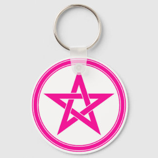Chaveiro pentáculo rosa