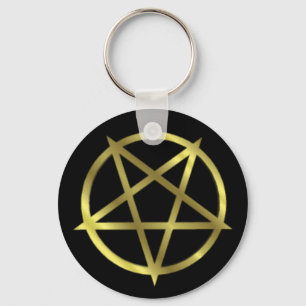 Chaveiro Pentagram Dourado invertido