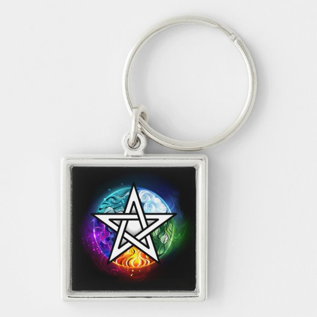 Chaveiro Pentagrama do Wiccan (Frente)