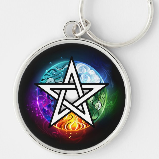 Chaveiro Pentagrama do Wiccan (Frente)