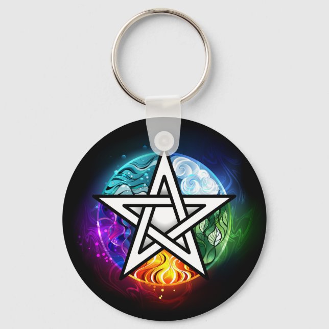 Chaveiro pentagrama wiccano (Frente)