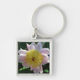 Chaveiro Pêonias rosa e amarelas Belo Jardim Floral
