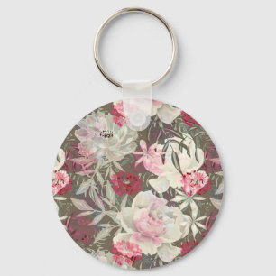 Chaveiro Peônias rosas rosa flores buquê de flores