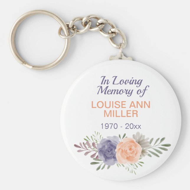 Chaveiro Peony Memorial In Loving Memory Of (Frente)