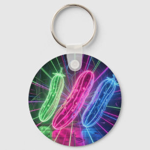 Chaveiro Pepinos Neon Cyberpunk Glowing