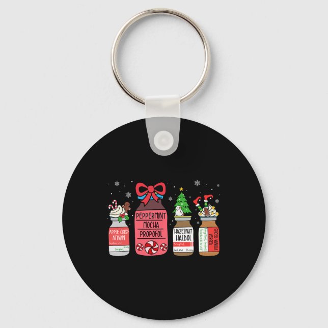Chaveiro Peppermint Mocha Propofol Enfermeira De Natal Er E (Frente)