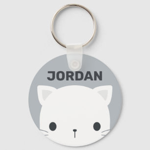 Chaveiro Pequeno Gato Bonito com Nome Personalizado