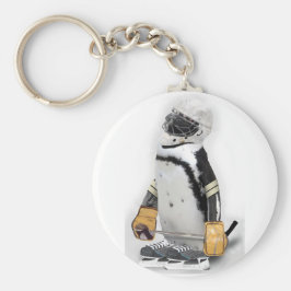 Chaveiro Pequeno Pinguim Vestindo Hockey Gear