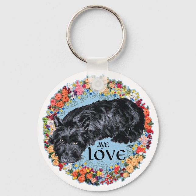 Chaveiro Pequeno Scottie no Tartan (Frente)