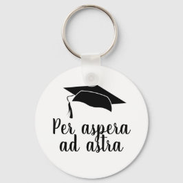 Chaveiro Per aspera ad astra Latin Quote Black Graduation