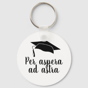 Chaveiro Per aspera ad astra Latin Quote Black Graduation