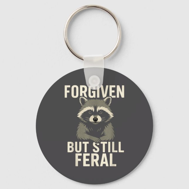 Chaveiro Perdoado Mas Ainda Feral Guaxinim Cota Cristã 8 (Frente)