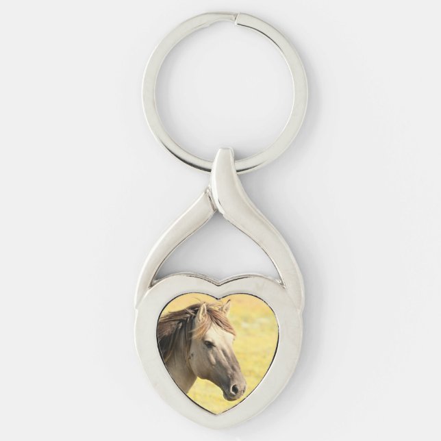 Chaveiro Perfil de Cavalo bege (Frente)