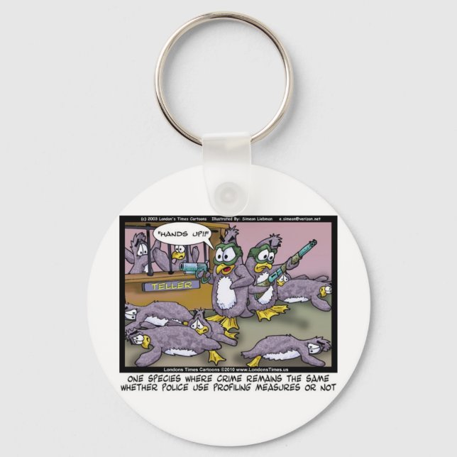 Chaveiro Perfil de Pinguim Presentes Engraçados Camisetas e (Frente)