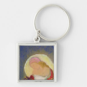 Chaveiro Perfil de uma menina com flores, c.1900