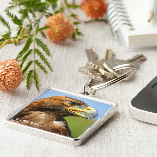 Chaveiro Perfil do Raptor da águia-Ouro incrivel (Lateral)