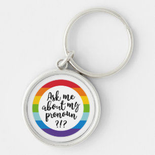 Chaveiro Pergunte-Me Sobre O Meu Pronoun?