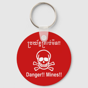 Chaveiro Perigo! Os meus! ☠ Khmer - Sinal ☠