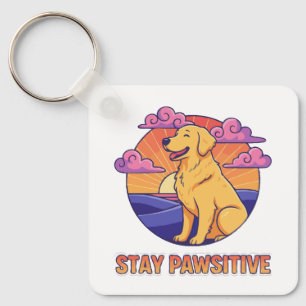 Chaveiro Permanecer Pawsitivo Retriever Dourado Pôr do Sol