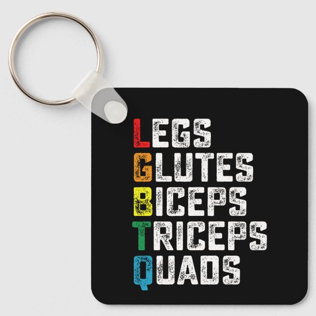 Chaveiro Pernas LGBTQ Glutes Biceps Triceps Quads Engraçado (Frente)