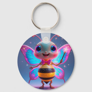 Chaveiro Personagem de Abelha Mágica Brilhante Com Asas Rel