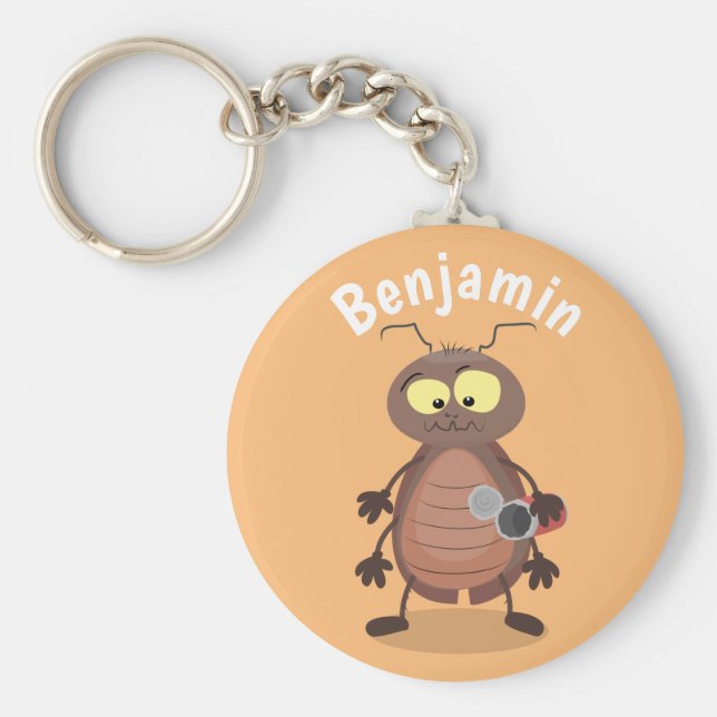 Chaveiro Personagem de desenho animado de barata engraçada (Frente)