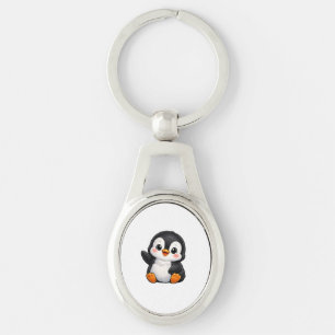 Chaveiro Personagem de desenho animado de bebê pinguim fofo