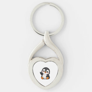 Chaveiro Personagem de desenho animado de bebê pinguim fofo