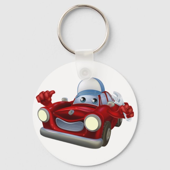 Chaveiro Personagem de desenho animado mecânico de automóve (Frente)