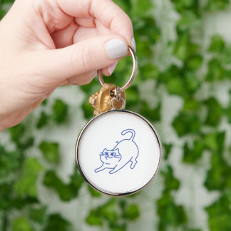 Chaveiro Personagem de Gato Branco Fofo e Divertido