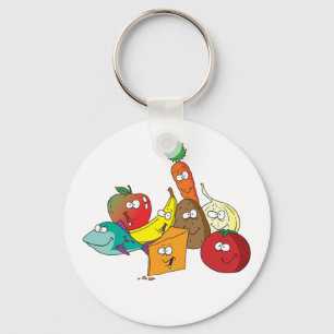 Chaveiro Personagens Amigos do Grupo de Comida de Desenho A