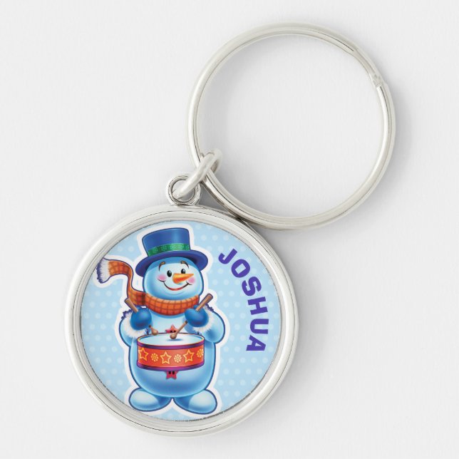 Chaveiro Personagens de Snowman de Natal com Toque de Chave (Frente)