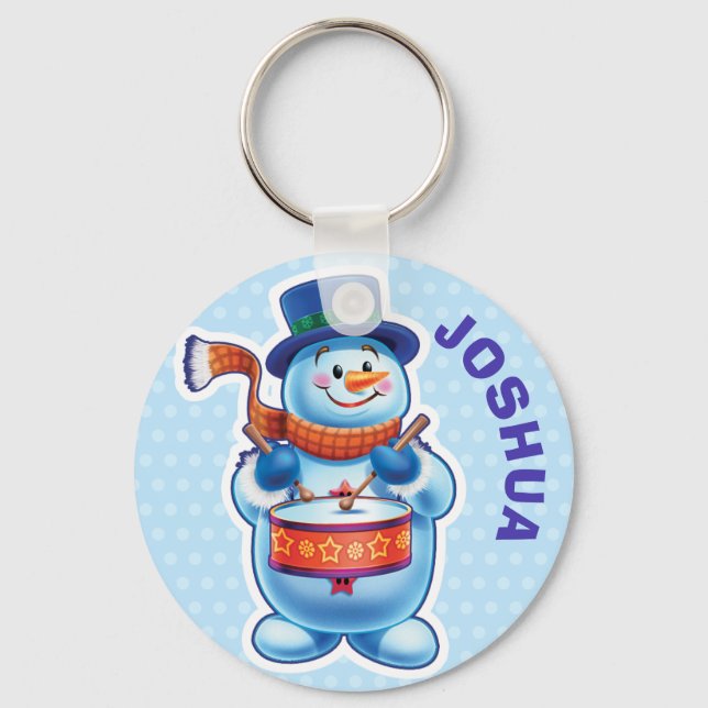 Chaveiro Personagens de Snowman de Natal com Toque de Chave (Frente)