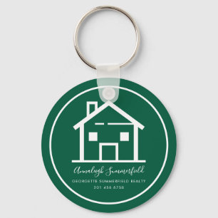 Chaveiro Personalidade Verde Imobiliária Mínima Moderna