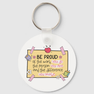Chaveiro Personalised Teacher Keyring – “Be Proud” Note