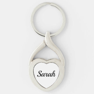 Chaveiro personalisierbar Vorname Sarah schwarz weiß