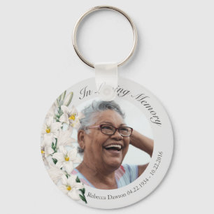 Chaveiro Personalização da Foto da Flor Branca do Memoria