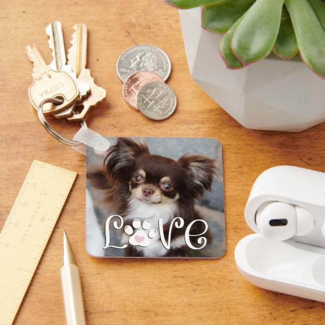 Chaveiro Personalização da Impressão de Foto do Cão Cachorr (Mesa)