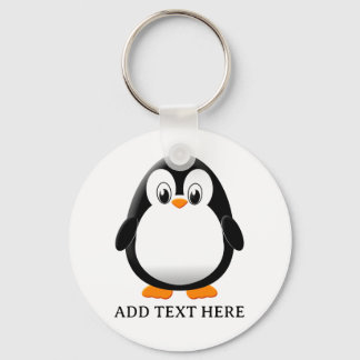 Chaveiro Personalização de Cartoon Pinguim Bonito