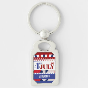Chaveiro Personalização do Flag of America Artsy em 4 de ju