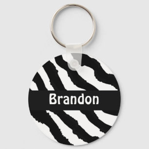 Chaveiro Personalizada com faixa de zebra branca e