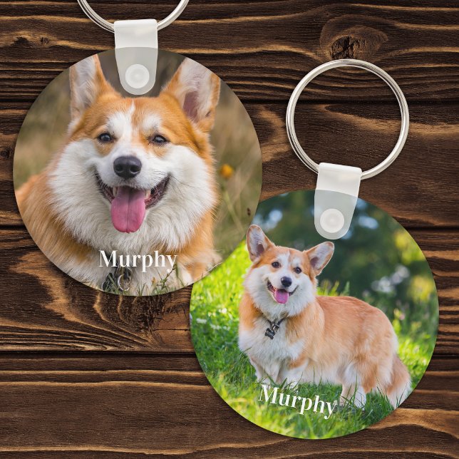 Chaveiro Personalizado 2 Photo Modern Pet Dog Lover (Criador carregado)