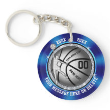 Chaveiro personalizado barato azul do basquetebol
