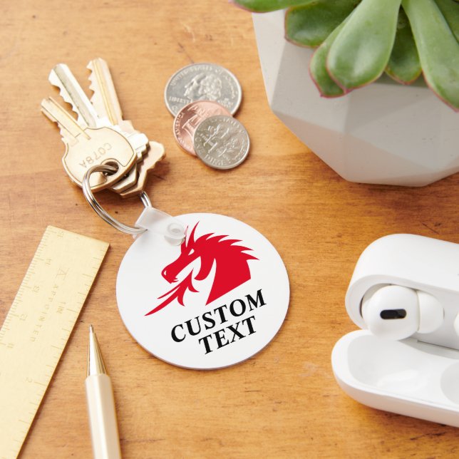 Chaveiro personalizado cabeça de dragão vermelho c (Mesa)