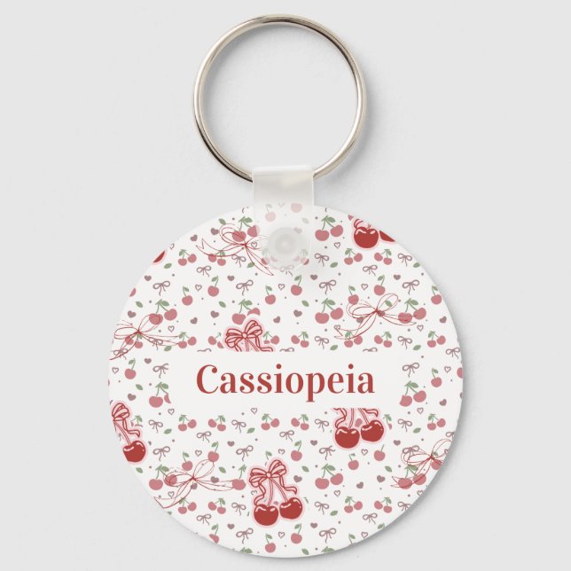 Chaveiro Personalizado Cereja & Laços (Frente)