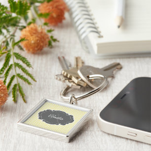 Chaveiro Personalizado Chevron Amarelo