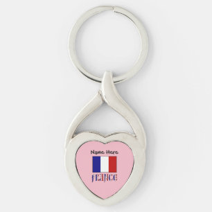 Chaveiro Personalizado com a França e a Bandeira Francesa