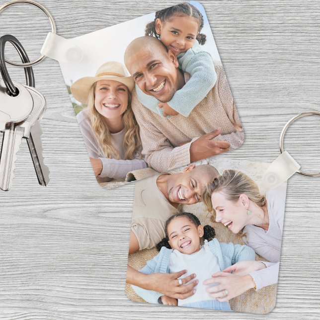 Chaveiro Personalizado com Duas Fotos em Duas Faces (Custom Two Photo Double Sided keychain)