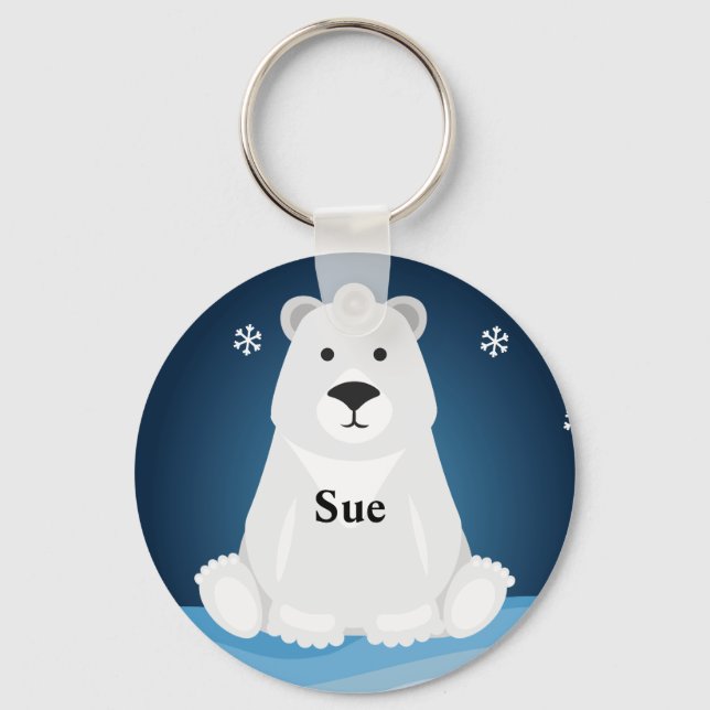 chaveiro personalizado com urso polar (Frente)