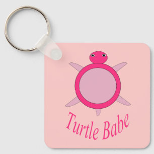 Chaveiro Personalizado De Babá De Tartaruga Cor-De-Rosa